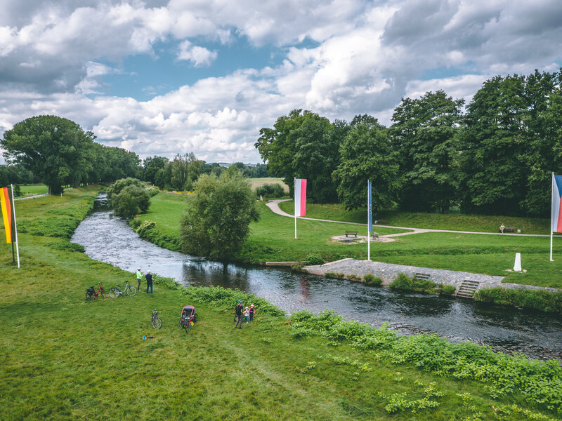 Or Neisse cycle path three-country corner