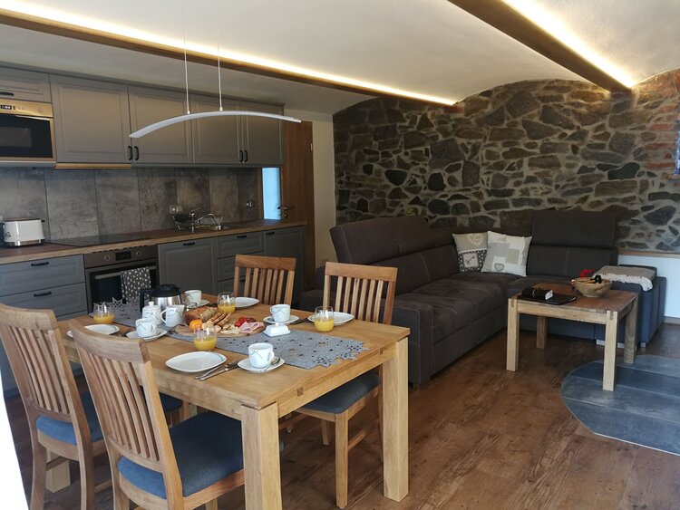 Wellness apartmán Familienurlaub auf dem ländlich-romantischen Doberschützer Hof