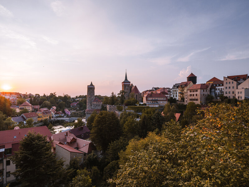 Abbildung Bautzen Wasserkunst und Michaeliskirche