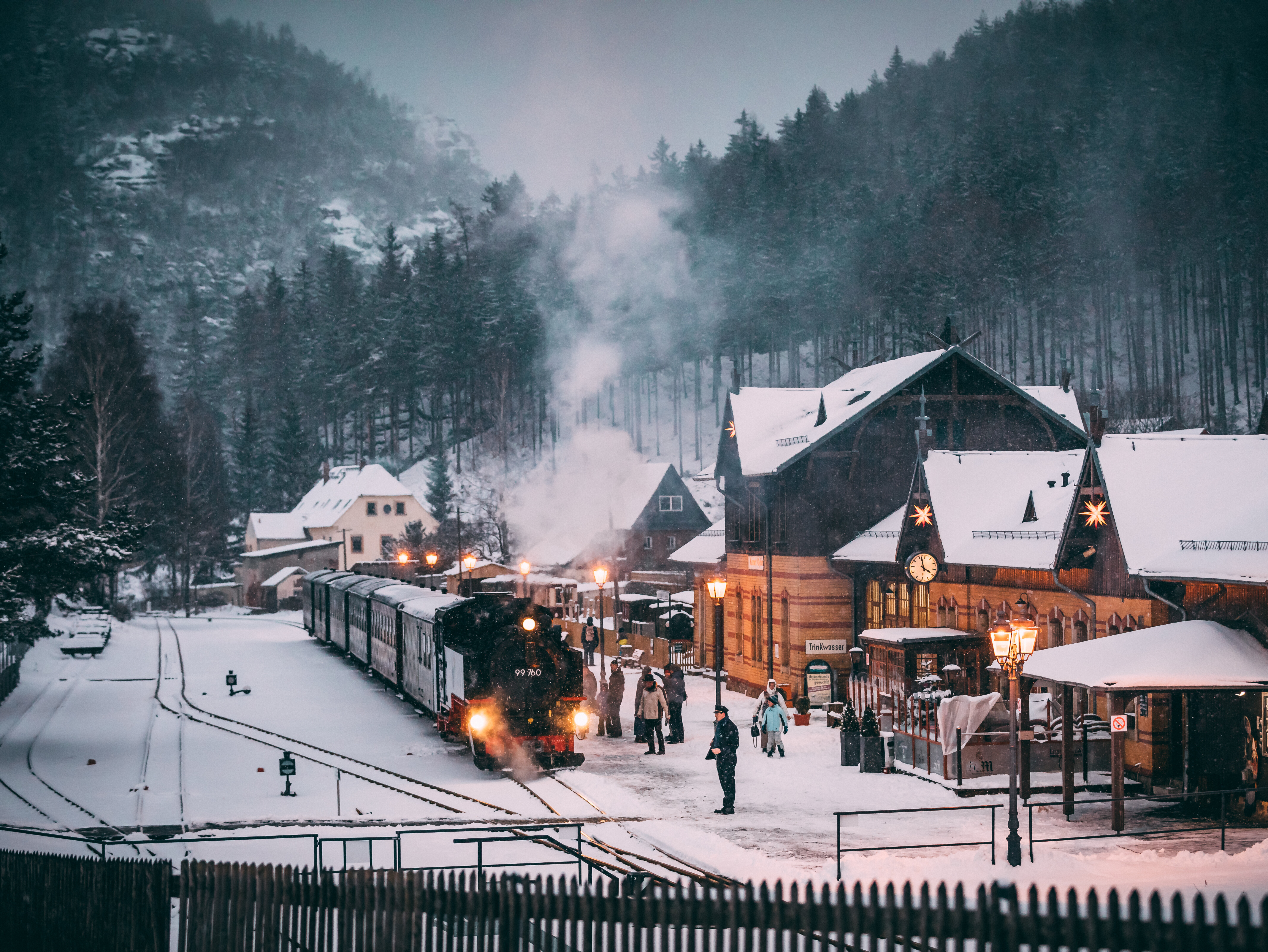 Zittau narrow-gauge railroad in winter Abbildung Zittau narrow-gauge railroad in winter
