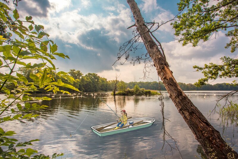 Fisherman Franzi fishing