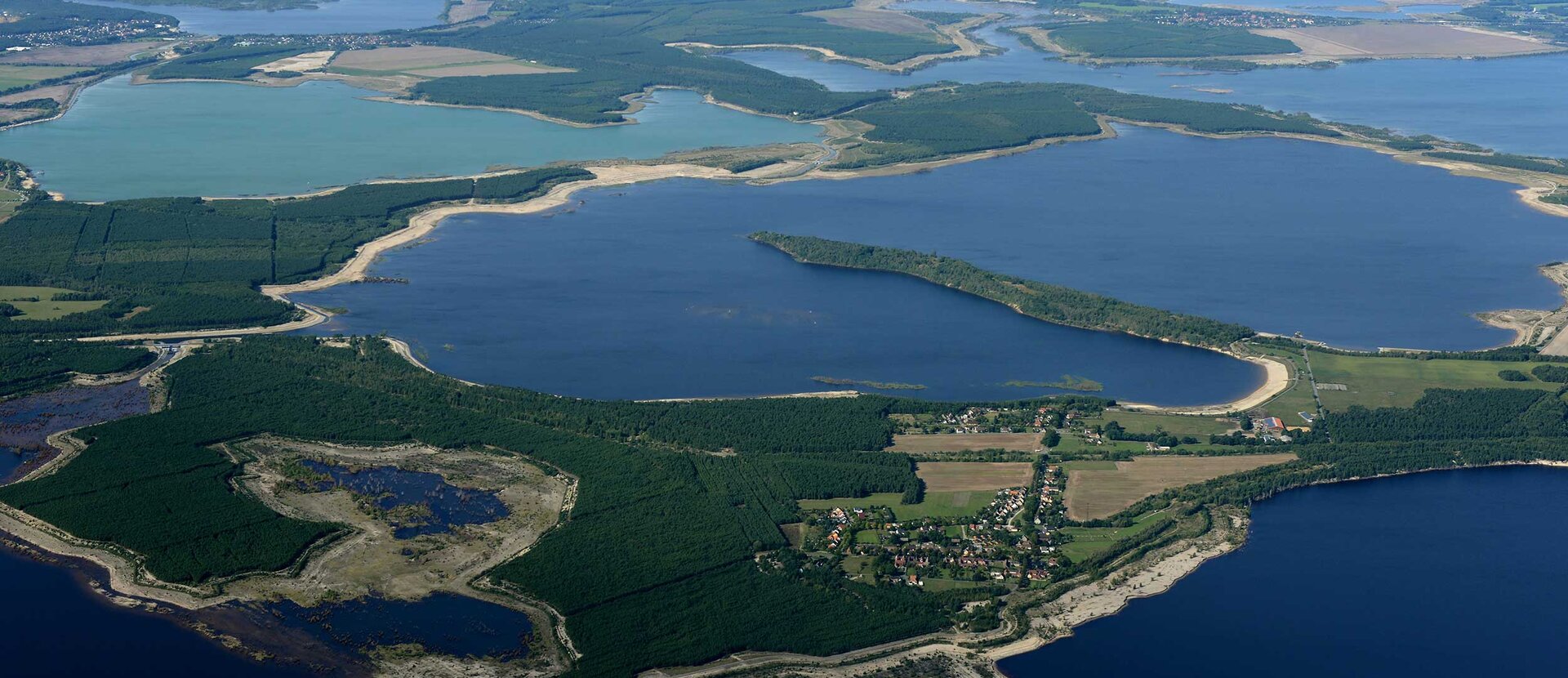 Das Lausitzer Seenland aus der Vogelperspektive header