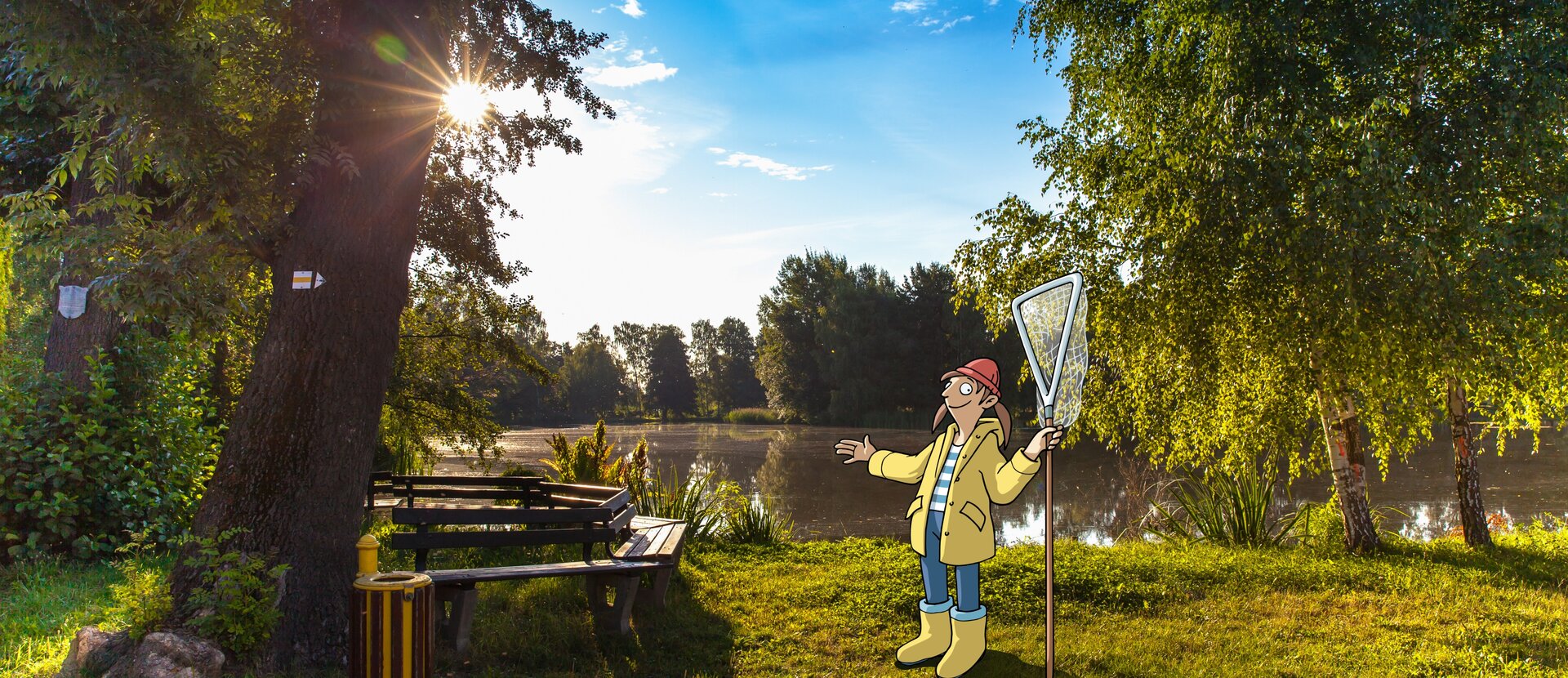 Rybář Franzi u rybníka