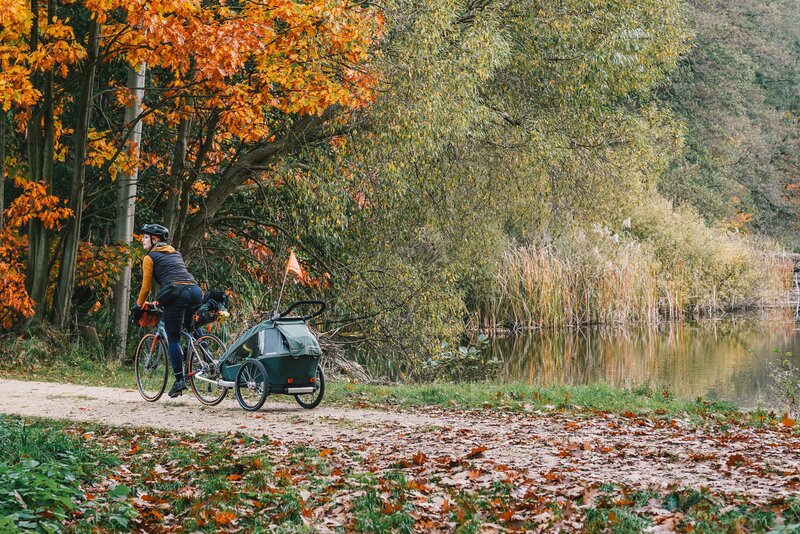 Twin cycle path through the Upper Lusatian heath and pond landscape