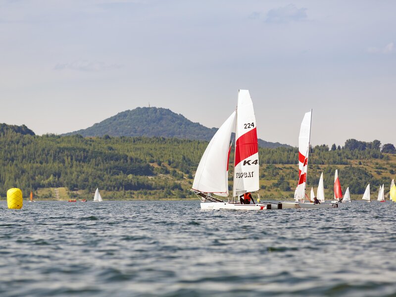 Sailing regatta on Lake Berzdorf