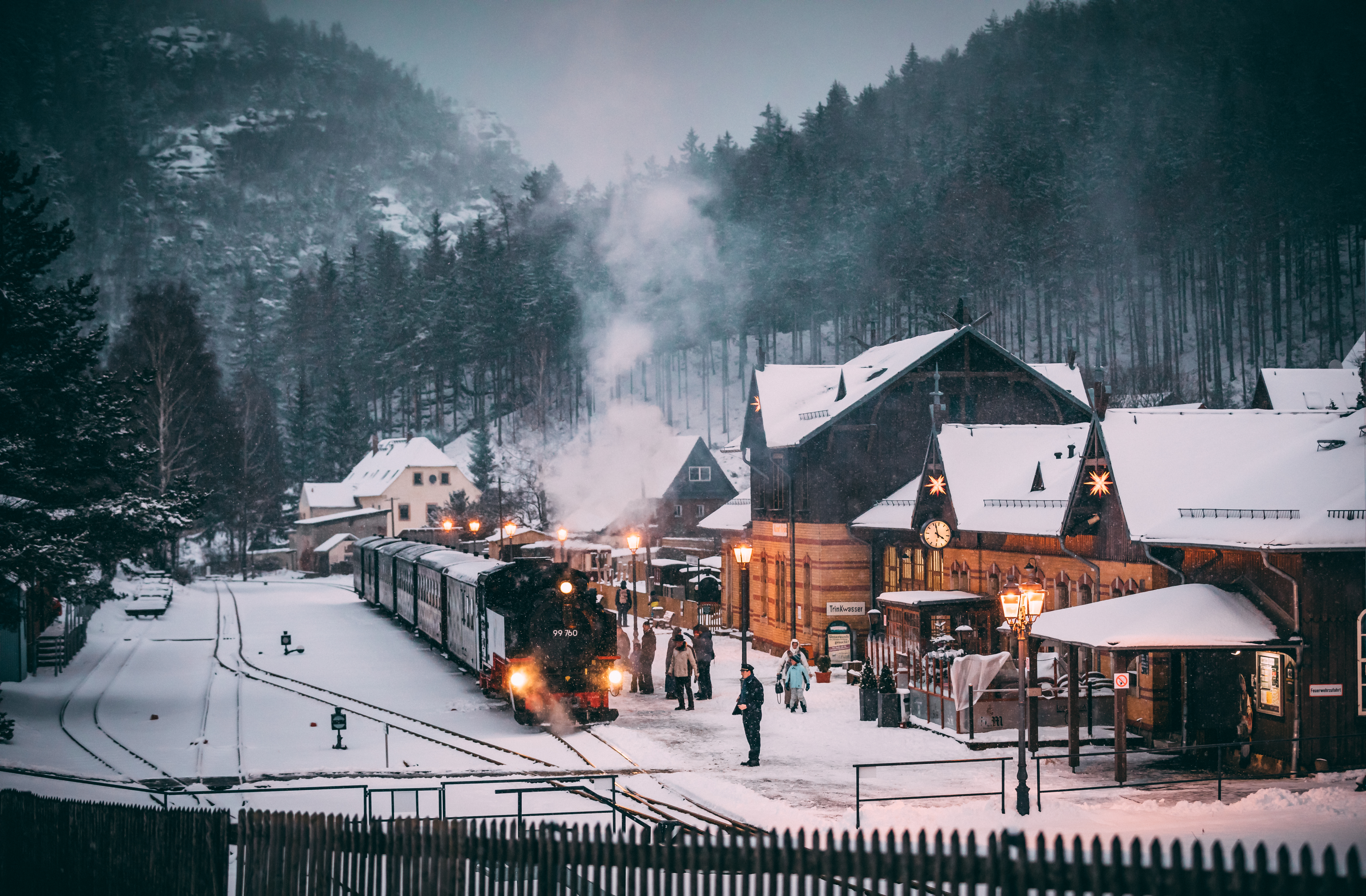 Zittau narrow-gauge railroad in winter