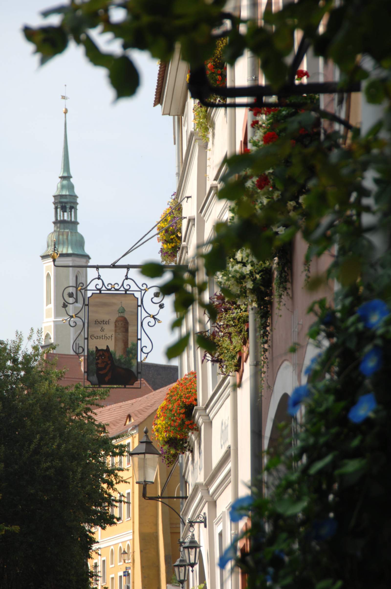 Letnia fasada ulicy Buettnerstrasse