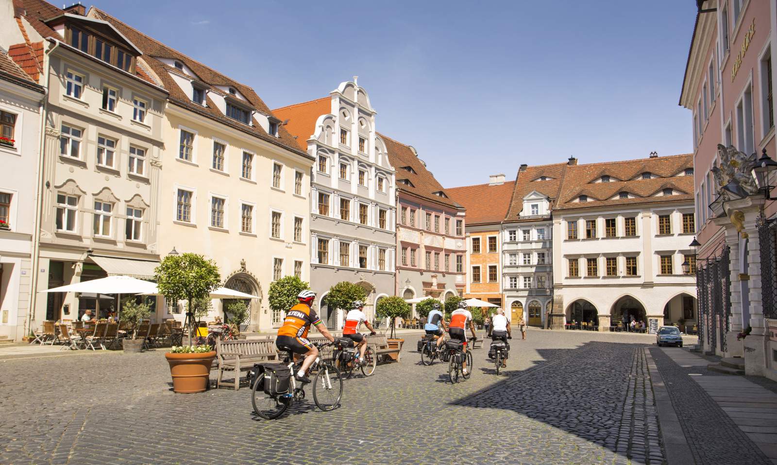 Goerlitz city center cyclist group