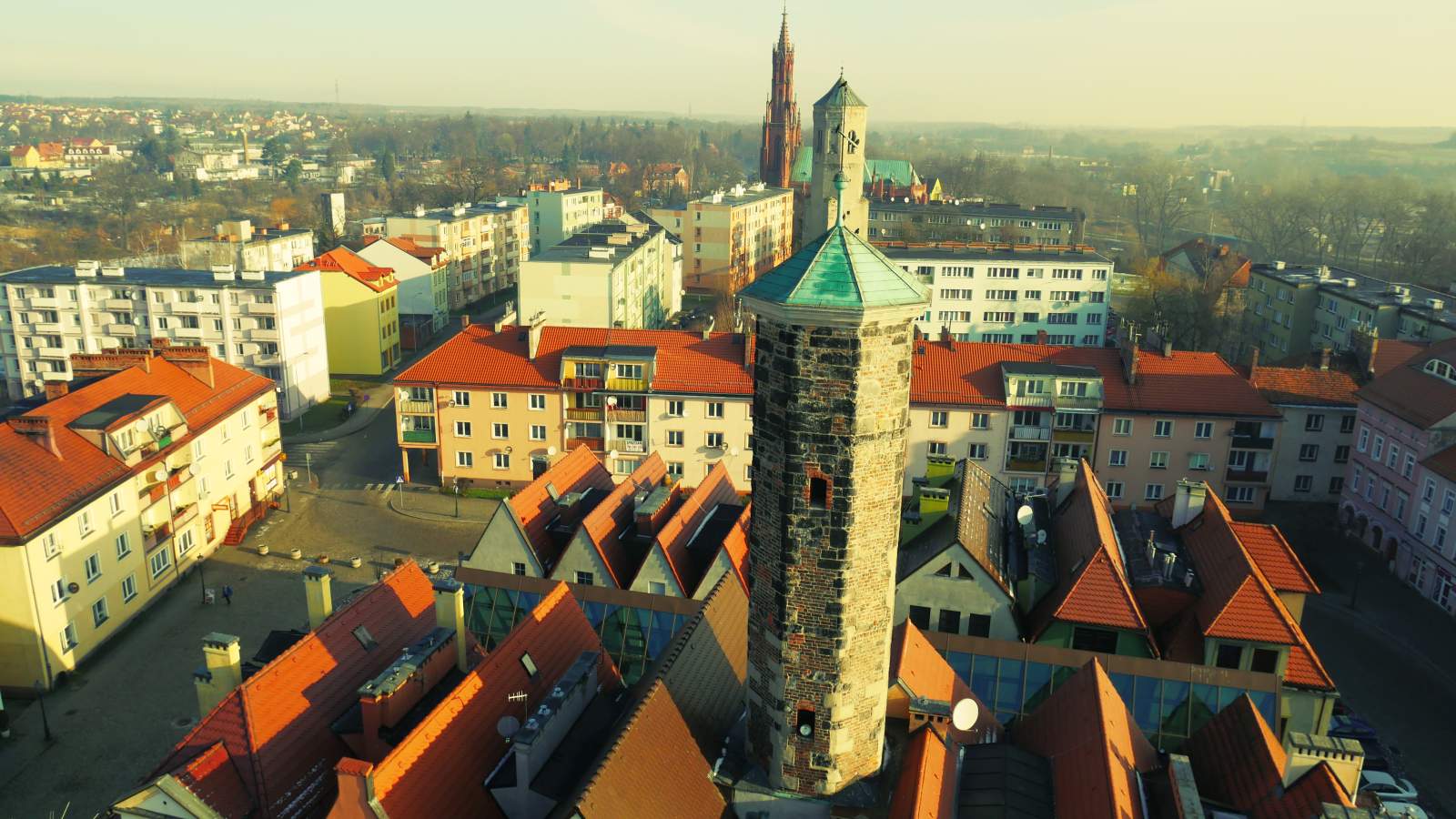 Lubań panorama miasta z góry